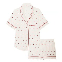 Комплект пижамный Victoria&apos;s Secret Modal Short, белый/красный