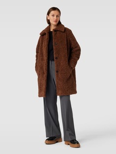Пальто из плюшевого меха модель Mybell HUGO, коньячный цвет