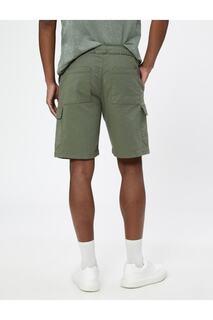 Базовые шорты-карго с кружевной талией и карманами, хлопок Koton, хаки