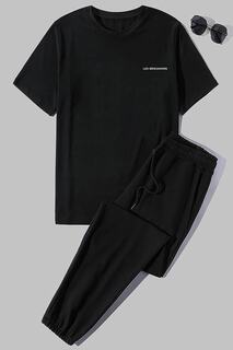 Спортивный костюм унисекс с принтом Lb, комплект из двух предметов uyguntarz, черный