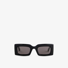 AM0433S солнцезащитные очки из ацетата в прямоугольной оправе Alexander Mcqueen, черный