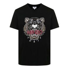 Футболка Men&apos;s KENZO Tiger Head Printing Round Neck Short Sleeve Black T-Shirt, черный