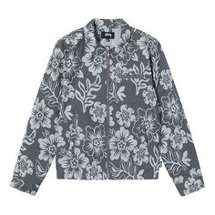 Куртка Stussy Hawaiian Zip Jacket Black Printing Zipper Unisex, черный