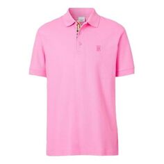 Футболка Men&apos;s Burberry SS21 Logo Mesh Cotton Short Sleeve Polo Shirt Pink, розовый