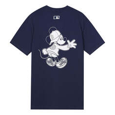 Футболка MLB x Disney Crossover Boston Red Sox Mickey Printing Short Sleeve Unisex Navy Blue, синий