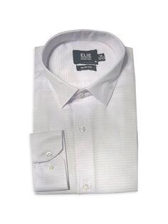 Жаккардовая классическая рубашка узкого кроя Elie Balleh, белый