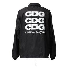 Куртка CDG Back Logo Printing Drawstring Jacket Unisex Black, черный