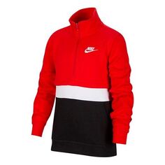 Толстовка Nike B Nike Sportswear Club HALF ZIP University Red, красный