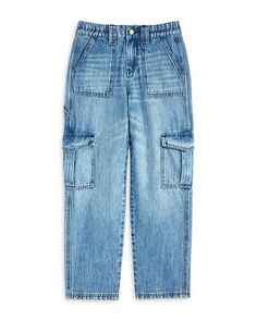 Свободные джинсы-карго средней стирки для девочек – Big Kid BLANKNYC, цвет Blue
