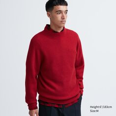 Бесшовный 3d трикотажный свитер мягкой нитью UNIQLO, красный