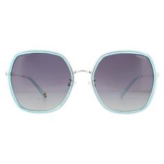 Квадратные поляризованные солнцезащитные очки лазурно-серого цвета с градиентом Polaroid, синий