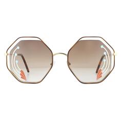Квадратные солнцезащитные очки Havana золотисто-коричневого цвета с градиентом Chloe, золото