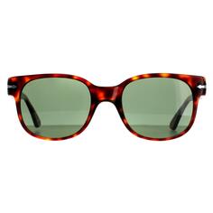 Квадратные солнцезащитные очки Havana Green PO3257S Persol, коричневый