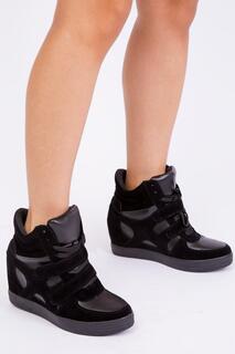 Кроссовки &apos;Hitop&apos; Wedge Trainers With A Front Lace Up Where&apos;s That From, черный