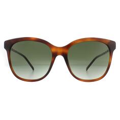 Квадратные солнцезащитные очки Havana с зеленым градиентом Gucci, коричневый