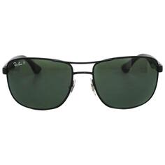 Квадратные черные и прозрачные зеленые поляризованные солнцезащитные очки 3533 Ray-Ban, черный