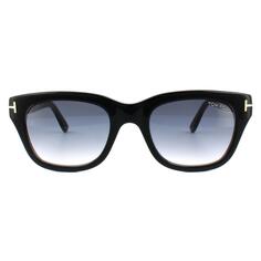 Квадратные черно-коричневые дымчато-серые солнцезащитные очки с градиентом Tom Ford, черный