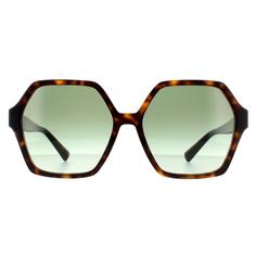 Квадратные темные гаванские зеленые солнцезащитные очки с градиентом Valentino, коричневый