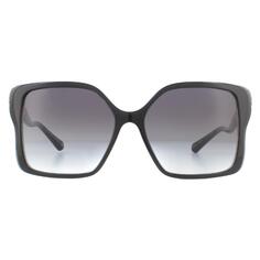 Квадратные черные серые с градиентом серые солнцезащитные очки с градиентом Bvlgari, черный