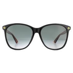 Квадратные черные коричнево-серые солнцезащитные очки с градиентом Gucci, черный
