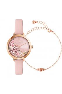 Модные аналоговые часы Ammy Hearts из нержавеющей стали - Bkg0281009I Ted Baker, розовый