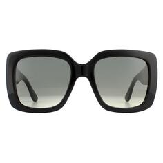 Квадратные черные серые солнцезащитные очки с градиентом GG0141SN Gucci, черный