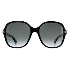 Квадратные черные серые солнцезащитные очки с градиентом Gucci, черный