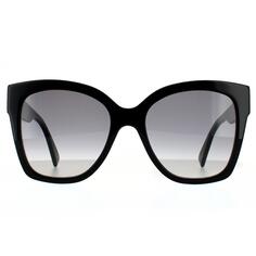 Квадратные черные серые солнцезащитные очки с градиентом Gucci, черный