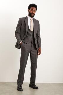 Темно-серые костюмные брюки с узором «елочка» на заказ Burton, серый
