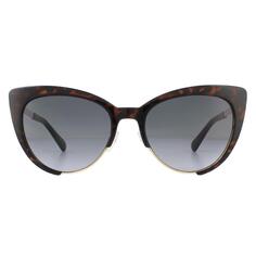 Темно-серые солнцезащитные очки Cat Eye Dark Havana с градиентом Moschino, коричневый