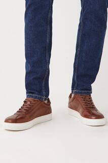 Кроссовки Leather Smart Dark Brown Trainers Burton, коричневый