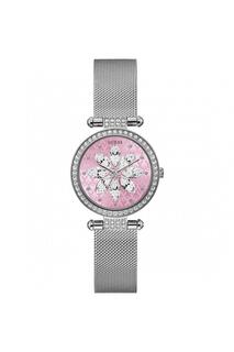 Модные аналоговые часы из блестящей розовой нержавеющей стали — Gw0032L3 Guess, розовый