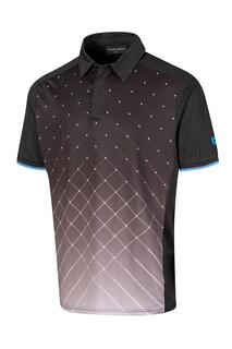 Рубашка-поло для гольфа с геометрическим градиентным принтом Island Green, черный
