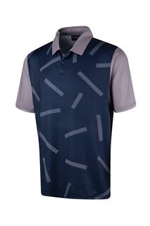 Рубашка-поло для гольфа с абстрактным принтом Island Green, темно-синий