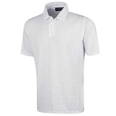 Рубашка-поло для гольфа с нестандартным принтом в горошек Island Green, белый
