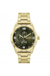 Модные аналоговые часы из нержавеющей стали с рукояткой — 1530277 HUGO, зеленый