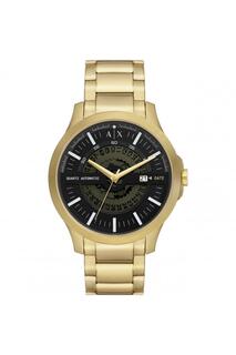 Модные аналоговые часы из нержавеющей стали с позолоченным покрытием - Ax2443 Armani Exchange, черный