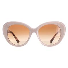 Модные антикварные розовые гаванно-коричневые солнцезащитные очки с градиентом VA4113 Valentino, розовый