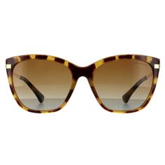 Модные блестящие губчатые гаванские коричневые поляризованные солнцезащитные очки с градиентом Ralph by Ralph Lauren, коричневый