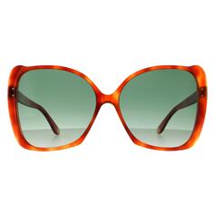 Модные зеленые солнцезащитные очки Havana Gucci, коричневый