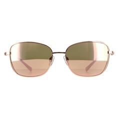 Модные зеркальные солнцезащитные очки из розового золота и бронзы Ted Baker, золото