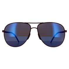 Темно-синие зеркальные солнцезащитные очки Aviator Dark Gun Porsche Design, серый