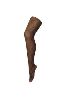 Модные колготки с цветным непрозрачным рисунком плотностью 80 ден — Argyle Sock Snob, коричневый