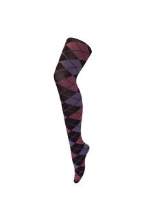 Модные колготки с цветным непрозрачным рисунком плотностью 80 ден — Argyle Sock Snob, фиолетовый
