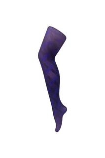 Модные колготки с цветным непрозрачным рисунком плотностью 80 ден - кабель Sock Snob, фиолетовый