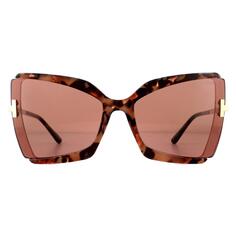 Модные мраморные коричнево-фиолетовые солнцезащитные очки Tom Ford, коричневый