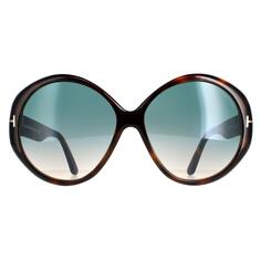 Модные солнцезащитные очки Blonde Havana Green Gradient FT0848 Terra Tom Ford, коричневый