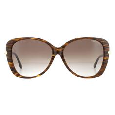 Модные темно-коричневые полосатые коричневые солнцезащитные очки с градиентом Tom Ford, коричневый