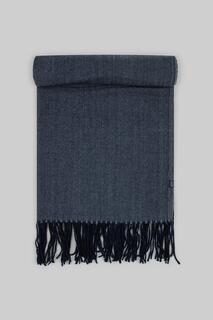Темно-синий и серый шарф-одеяло в диагональную полоску Steel &amp; Jelly, темно-синий