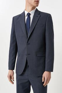Темно-синий пиджак Tailor Fit Overcheck Burton, темно-синий